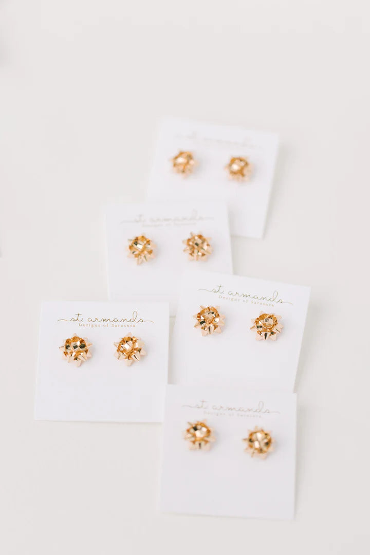 St. Armands Designs of Sarasota: Bow Earrings in Gold