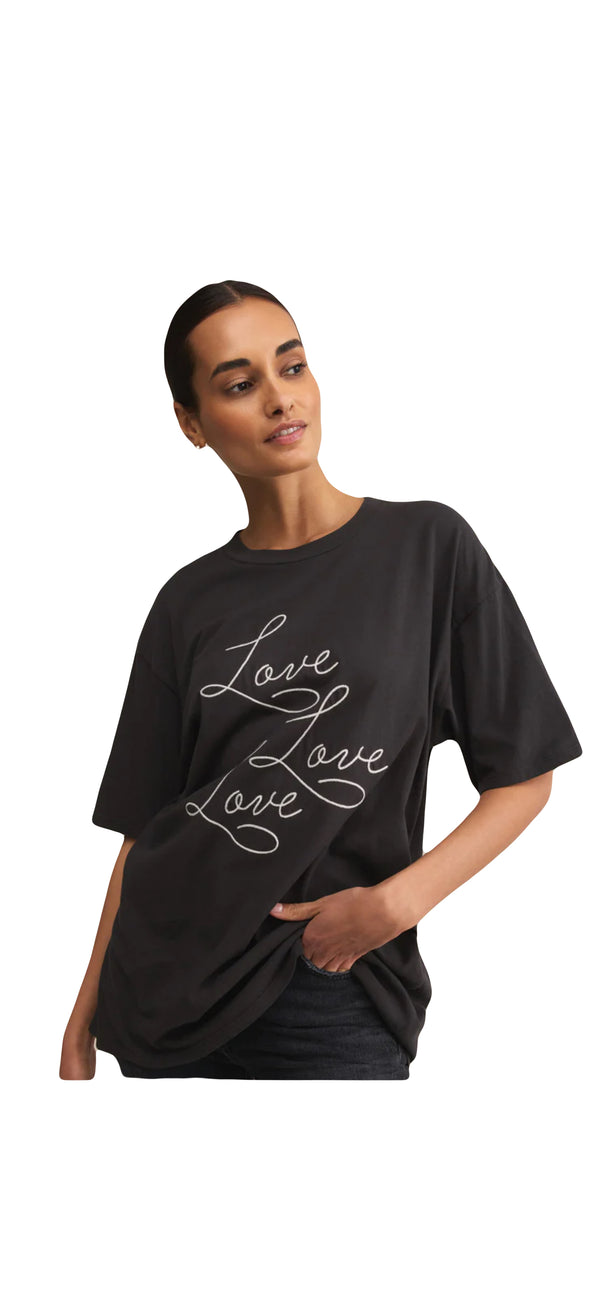 Z Supply: All The Love Tee in Black Sand