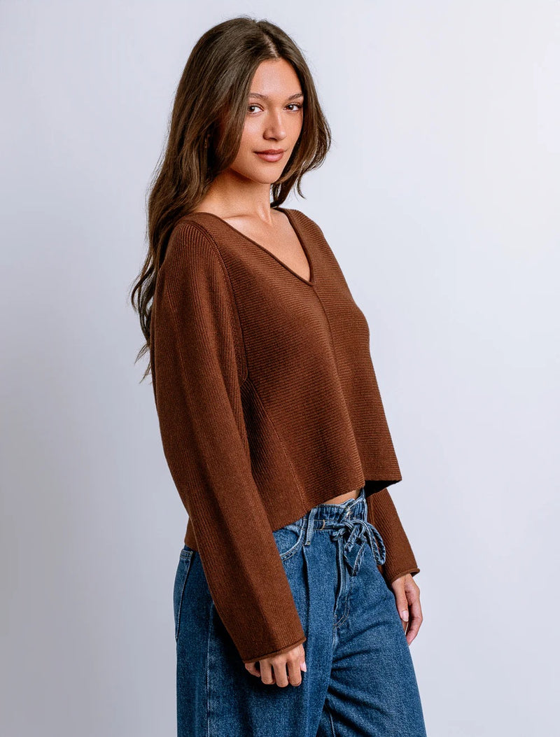 Kerisma: Asima V Neck Sweater in Brownie