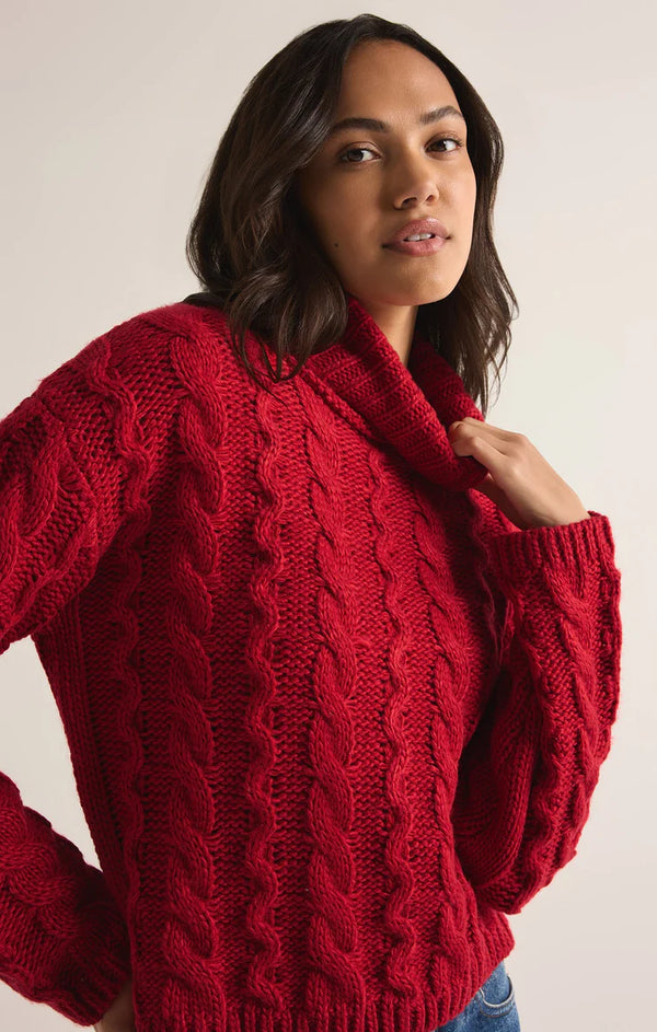 Z Supply Tied to You Sweater - Haute Red