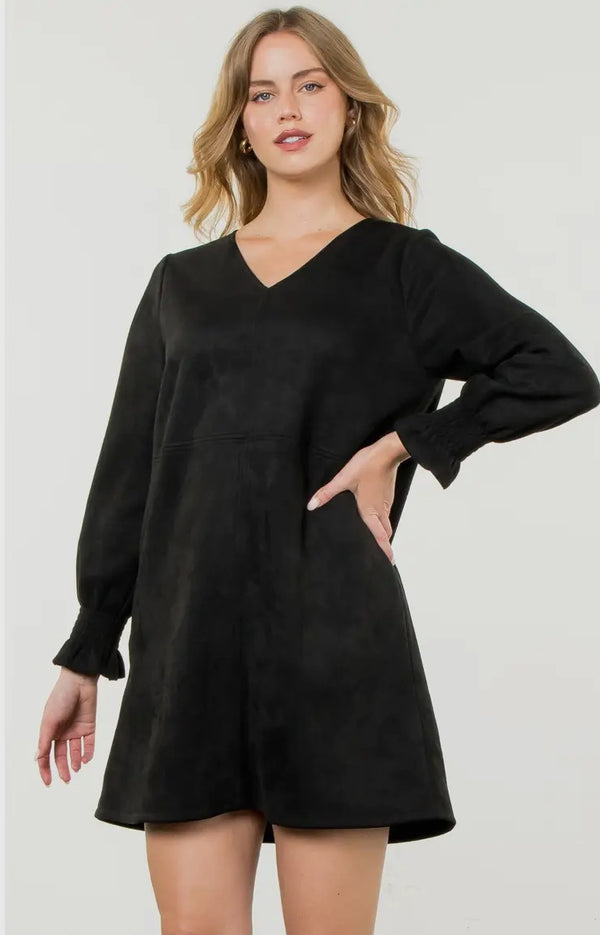 THML BLACK SUEDE DRESS