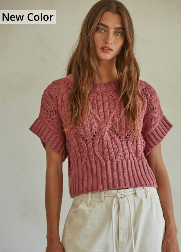 BY TOGETHER - Cali Crochet Top Mauve