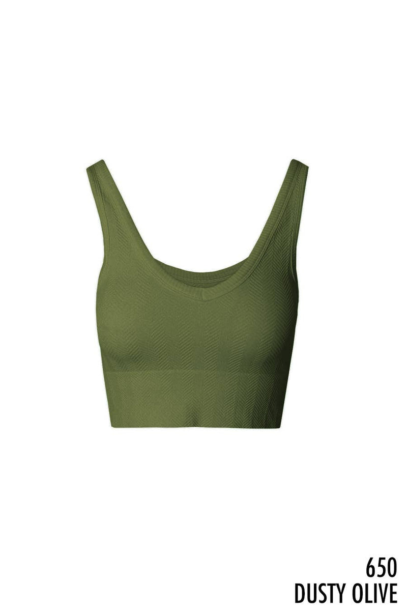 NIKIBIKI -Herringbone Crop Top: Vivid Green