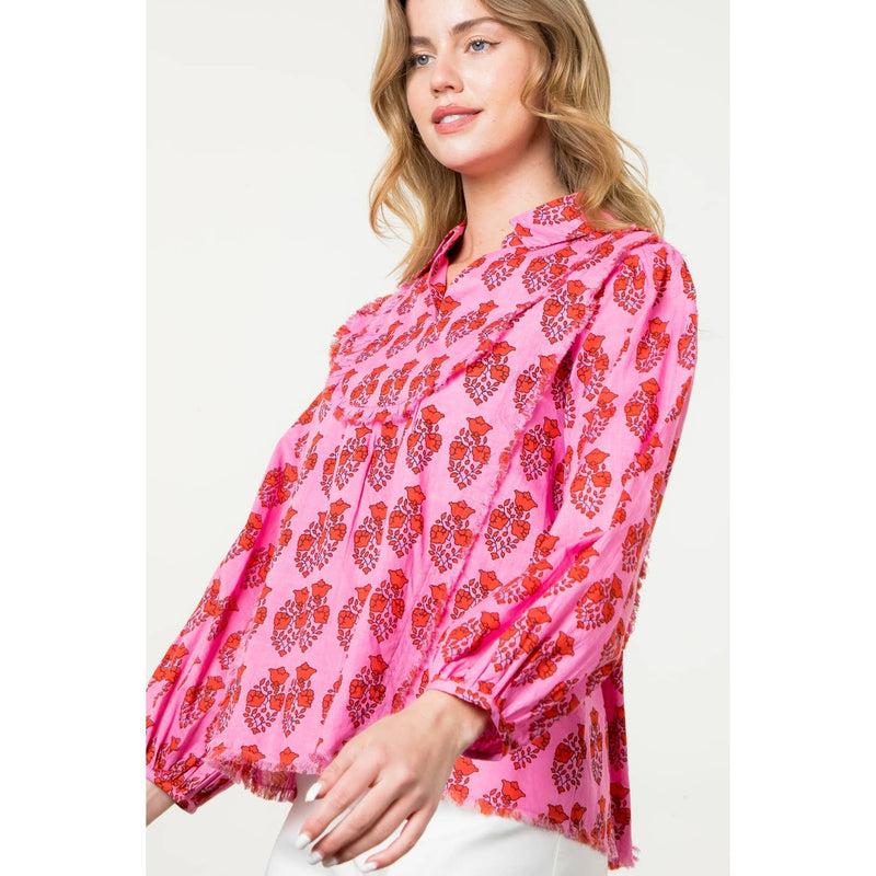 THML - Fall Floral Blouse