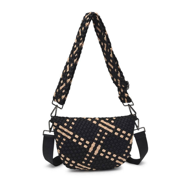 Sol and Selene - Ethereal - Woven Neoprene Crossbody: Black Nude