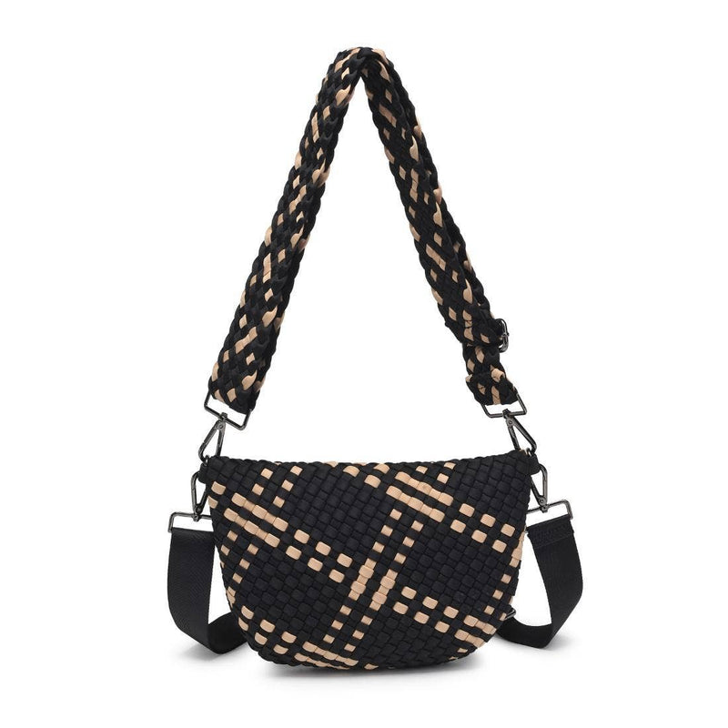 Sol and Selene - Ethereal - Woven Neoprene Crossbody: Black Nude