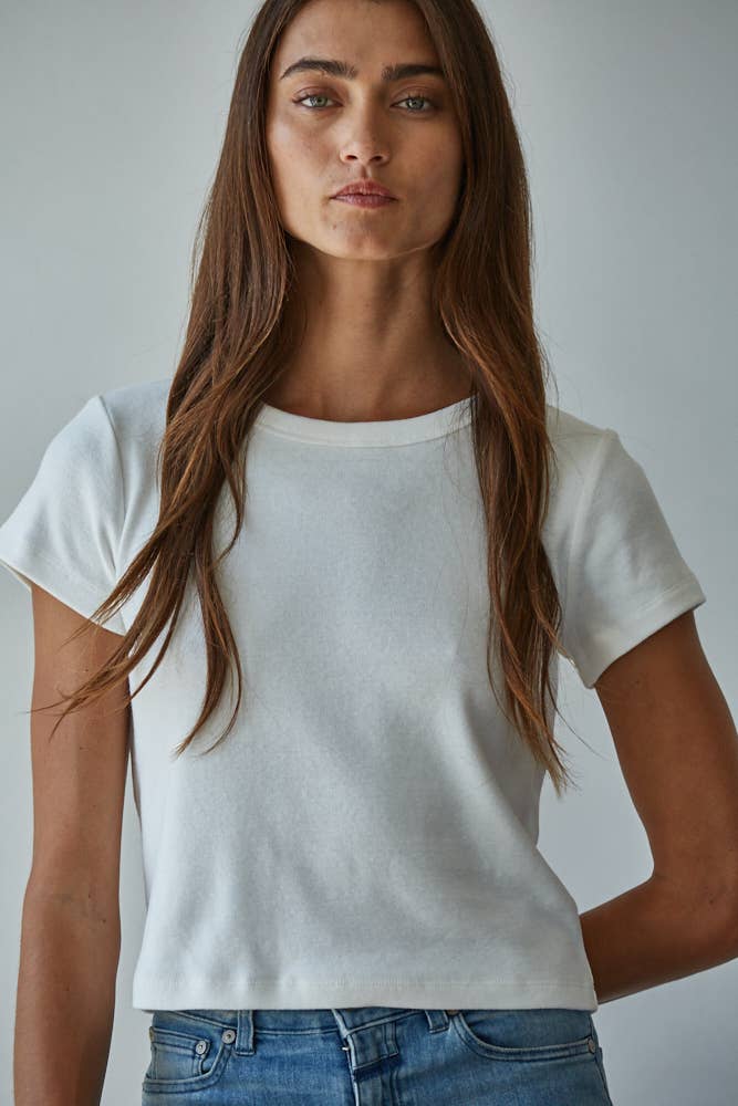 By Together: The Refined Crop Tee in White