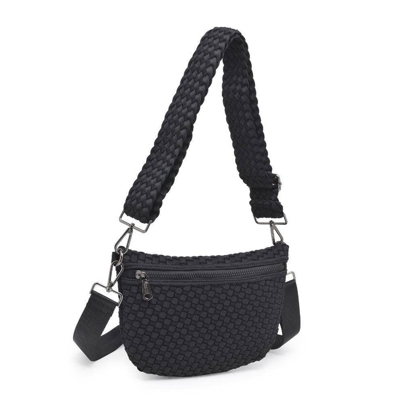 Sol and Selene - Ethereal - Woven Neoprene Crossbody: Black Nude