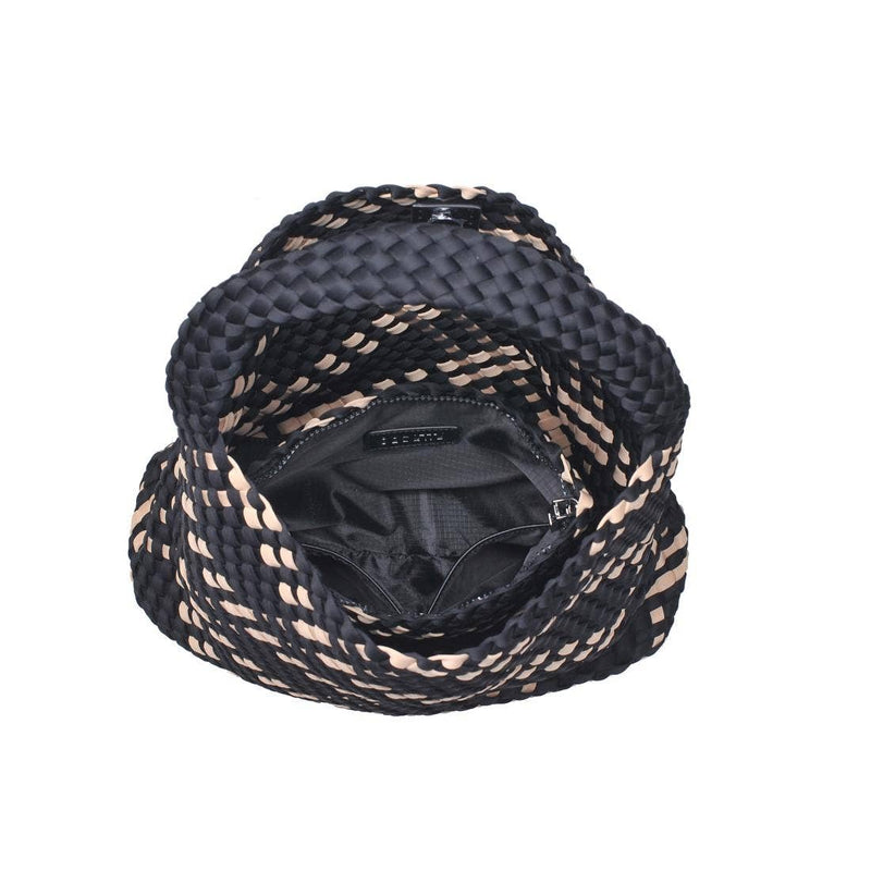 Sol and Selene - Celestial Woven Neoprene Hobo: Black Nude