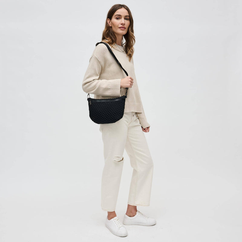 Sol and Selene - Ethereal - Woven Neoprene Crossbody: Sand Black