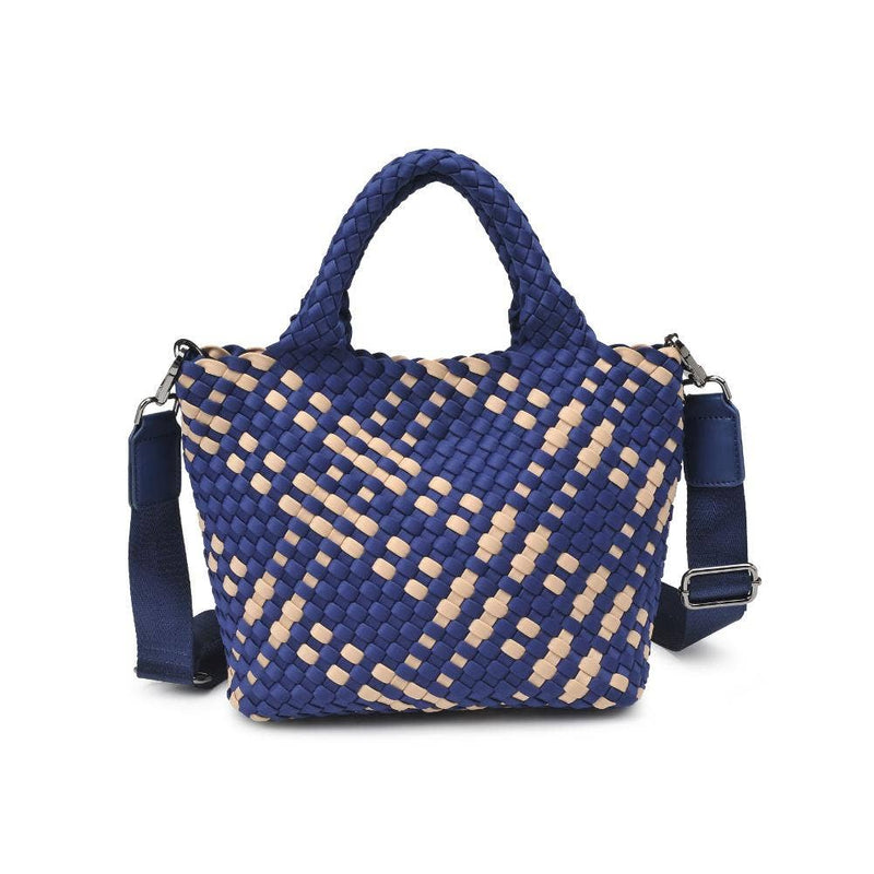 Sol and Selene - Sky's The Limit Small Woven Neoprene Crossbody: Navy Nude