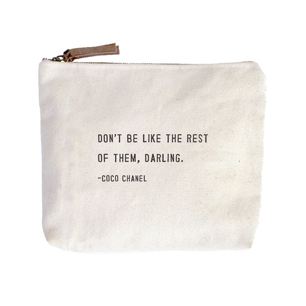 Sugarboo & Co - Don't Be Like The Rest Of Them (Coco Chanel) Canvas Zip Bag