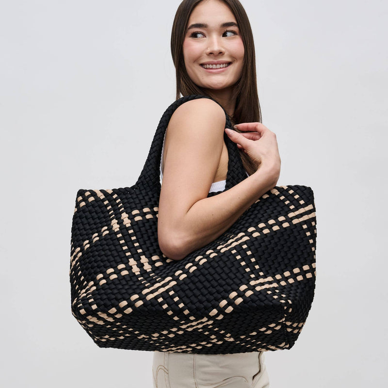 Sol and Selene - Sky's The Limit - Large Woven Neoprene Tote: Chocolate