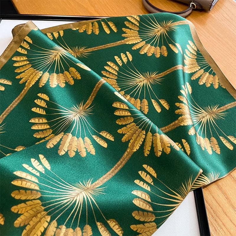 SueSilkHK: Green With Gold Flowers 100% Mulberry silk scarf