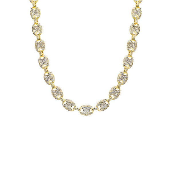 By Adina Eden - Fancy Pave Mariner Link Necklace: Gold