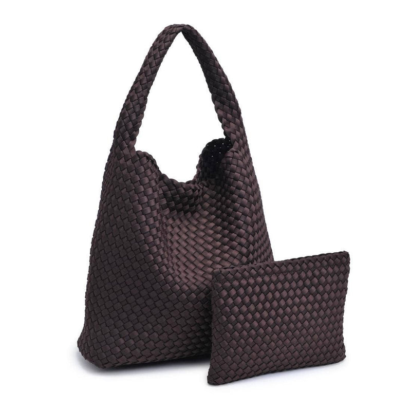 Sol and Selene - Celestial Woven Neoprene Hobo: Chocolate