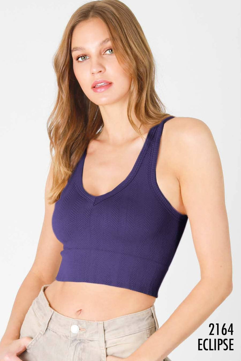 NIKIBIKI - - Herringbone Crop Top Orchid Petal