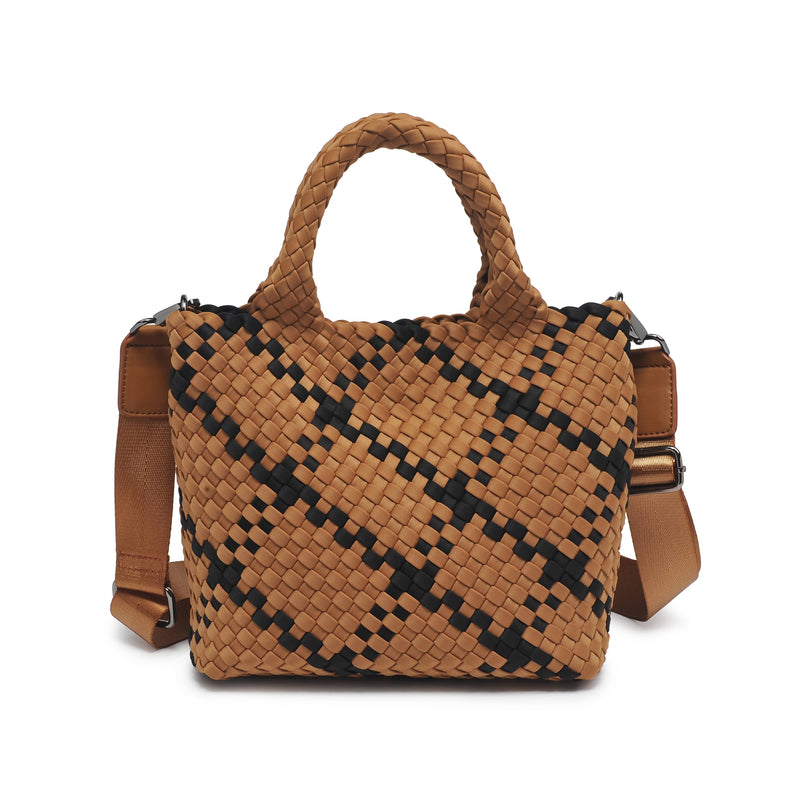 Sol and Selene - Sky's The Limit - Small Woven Neoprene Crossbody: Sand Black