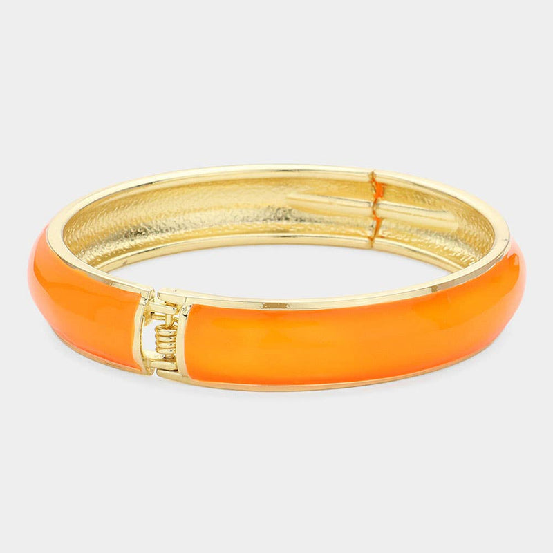 Sensibling Corp: Enamel Hinged Bangle Bracelet in Red