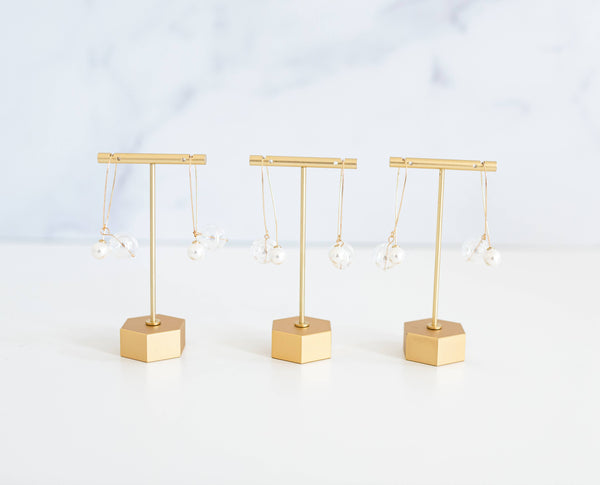 St Armands Designs of Sarasota - Pearl and Glass Statement Threader Earrings