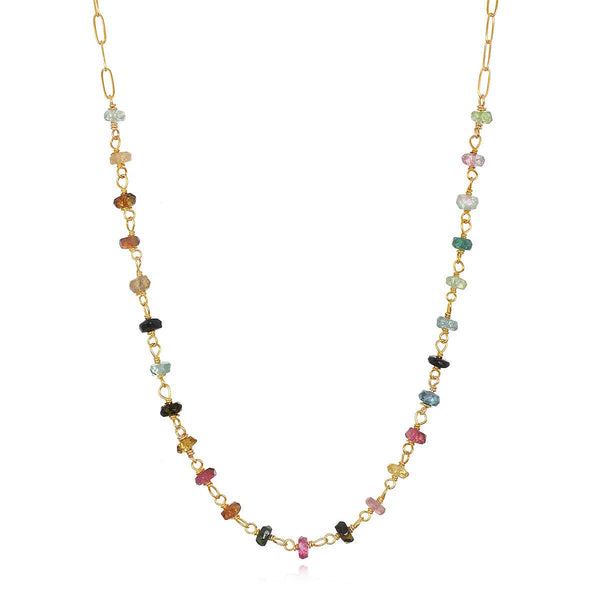 Amelia Rose Jewelry Paperclip Necklace: Tourmaline