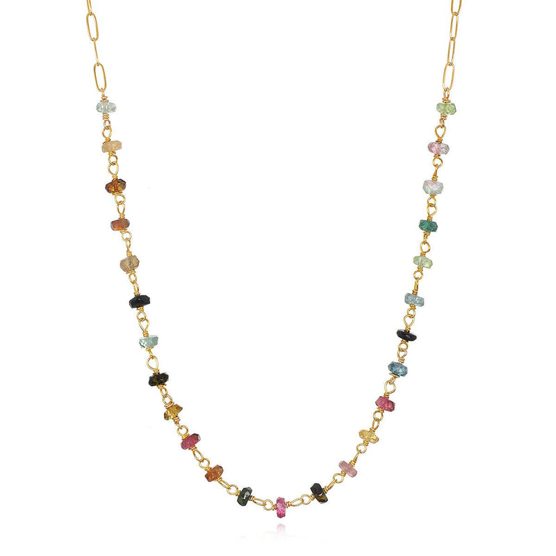 Amelia Rose Jewelry Paperclip Necklace: Tourmaline
