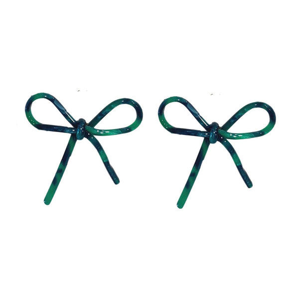 St Armands Designs of Sarasota - Emerald Green Bow Earrings