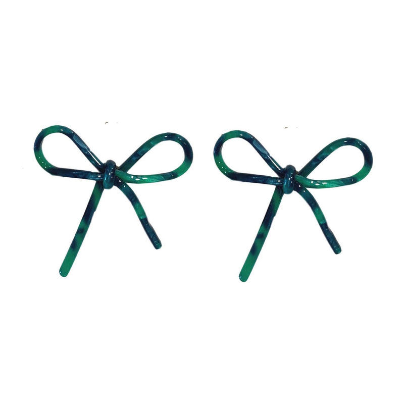 St Armands Designs of Sarasota - Emerald Green Bow Earrings