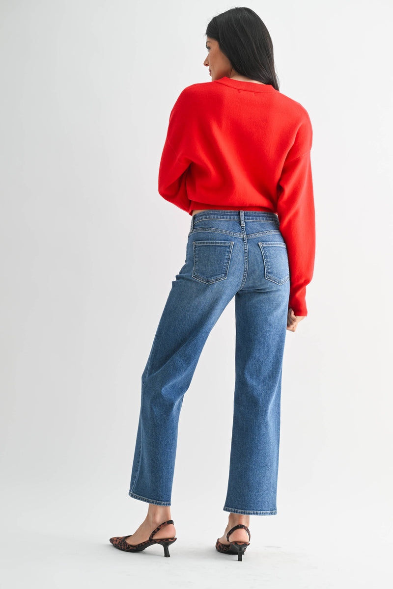 Just Black Denim: Mid Rise, Slim, Wide Leg