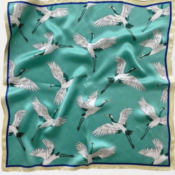 SueSilkHK: Japanese Birds Vintage 100% mulberry Silk Scarf