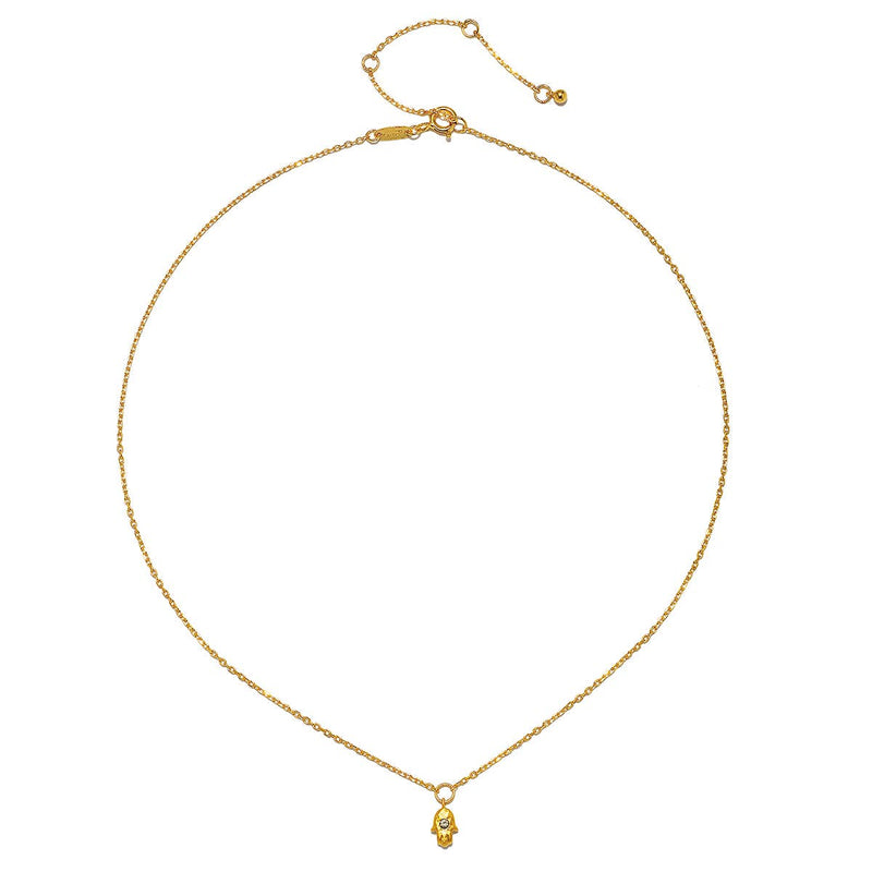 Satya Jewelry - 16" Labradorite Mini Hamsa Pendant Necklace