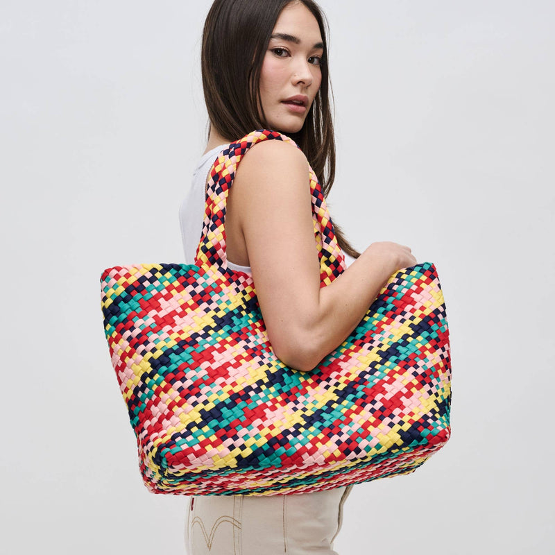 Sol and Selene - Sky's The Limit - Large Woven Neoprene Tote: Chocolate