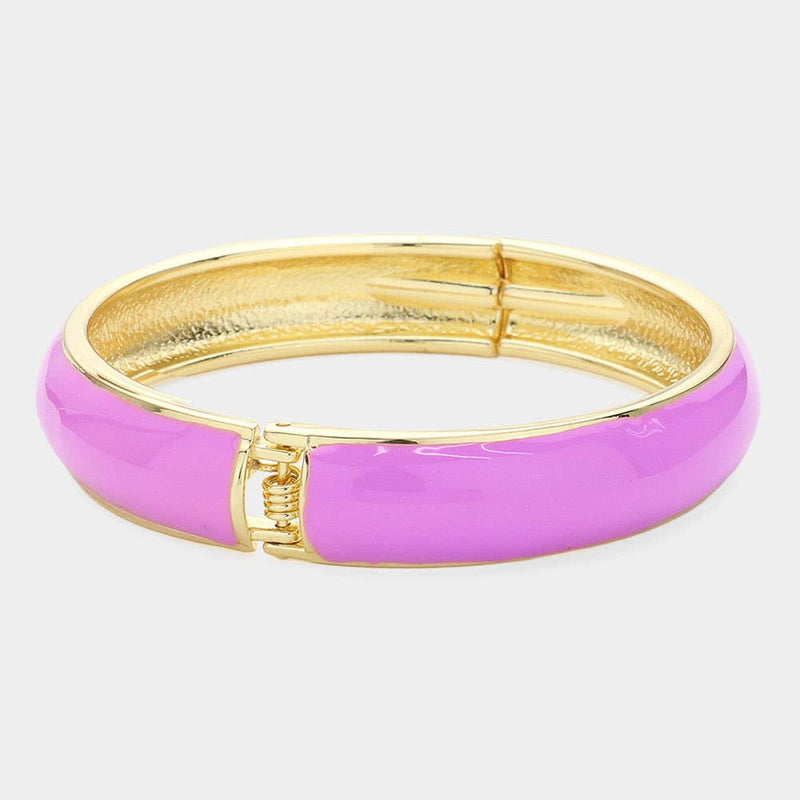 Sensibling Corp: Enamel Hinged Bangle Bracelet in Red