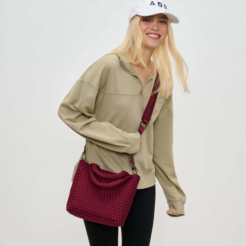 Sol and Selene - Sky's The Limit - Small Woven Neoprene Crossbody: Wine