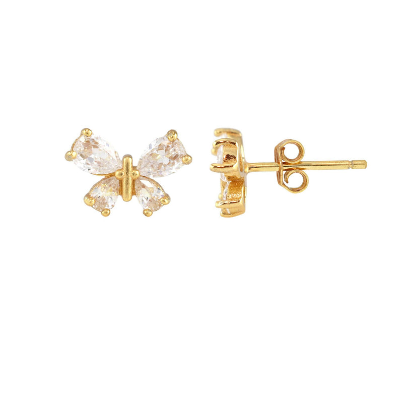 Kris Nations - Butterfly Crystal Marquis Stud Earrings