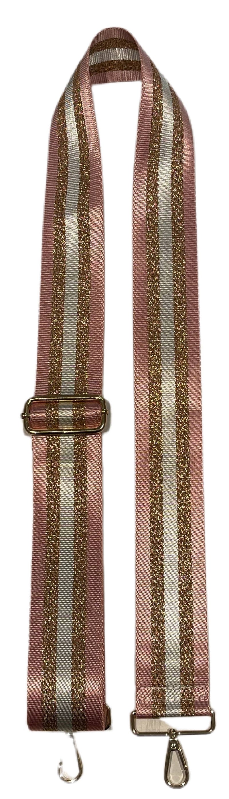 AHDORNED - Gold/White Stripe Bag Strap-Gold Hardware -ASSORTED