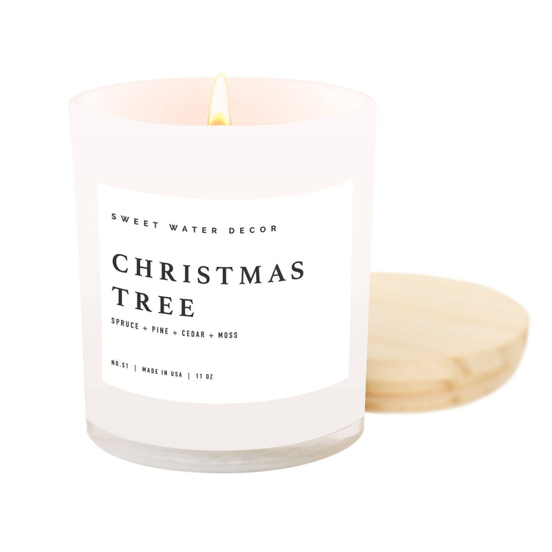 Sweet Water Decor - Christmas Tree Soy Candle - White Jar - 11 oz