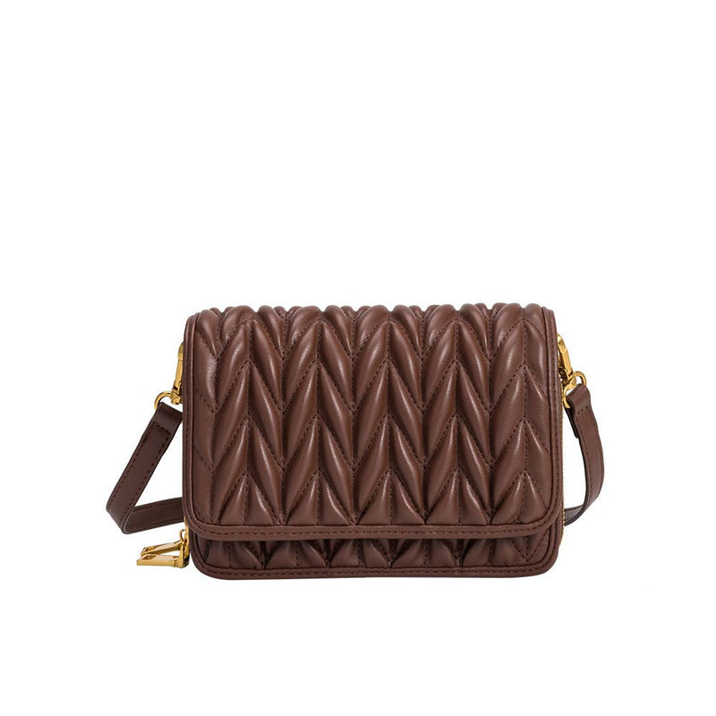 Melie Bianco - Giselle Quilted Vegan Crossbody Bag in Chocolate
