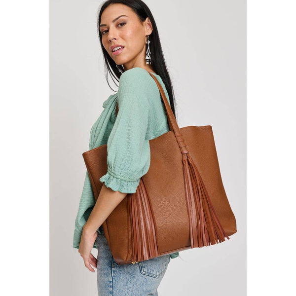 Moda Luxe Fringe Purse - Women's Bags in Brown