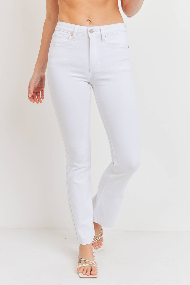 Just USA Jeans -White Skinny FLARE W/ Scissor Cut Hem