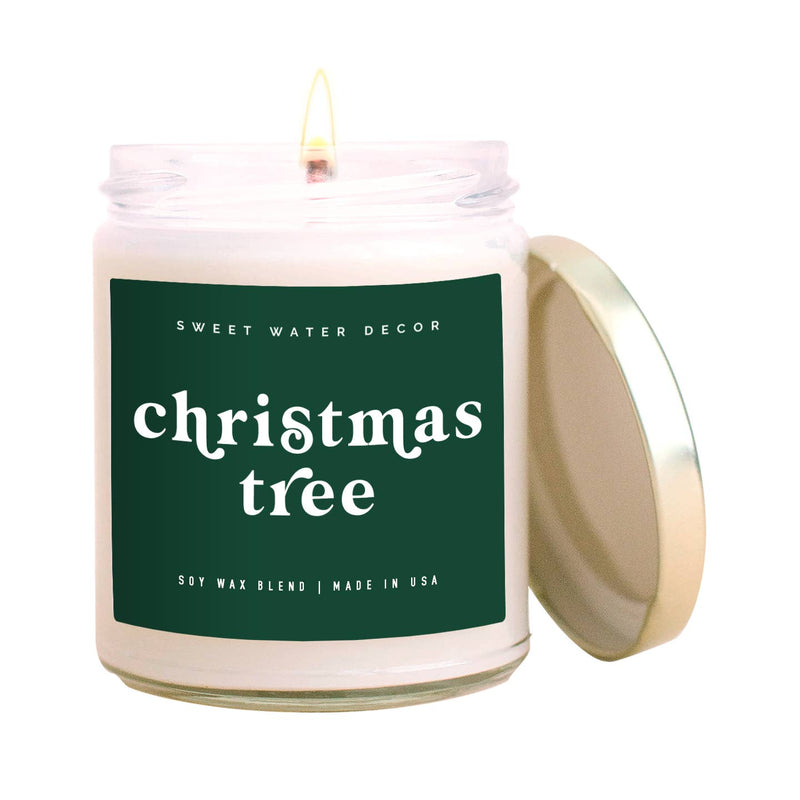 Sweet Water Decor - Christmas Tree Soy Candle - Clear Jar - 9 oz