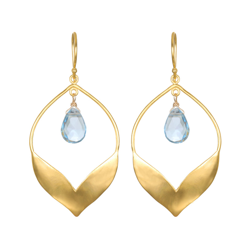 Satya Jewelry - Spring Lotus 2024 - Blue topaz lotus earrings