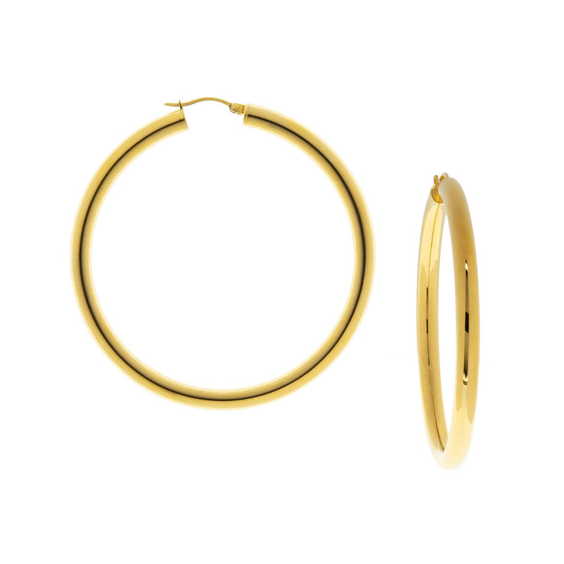 Marlyn Schiff - 2 1/2" hollow clasp hoop: Gold