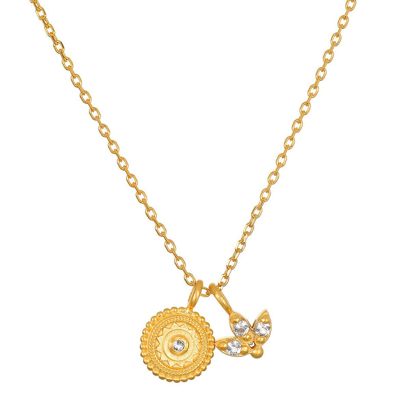 Satya Jewelry - Spring Lotus 2024 - 16" Mandala lotus charm necklace