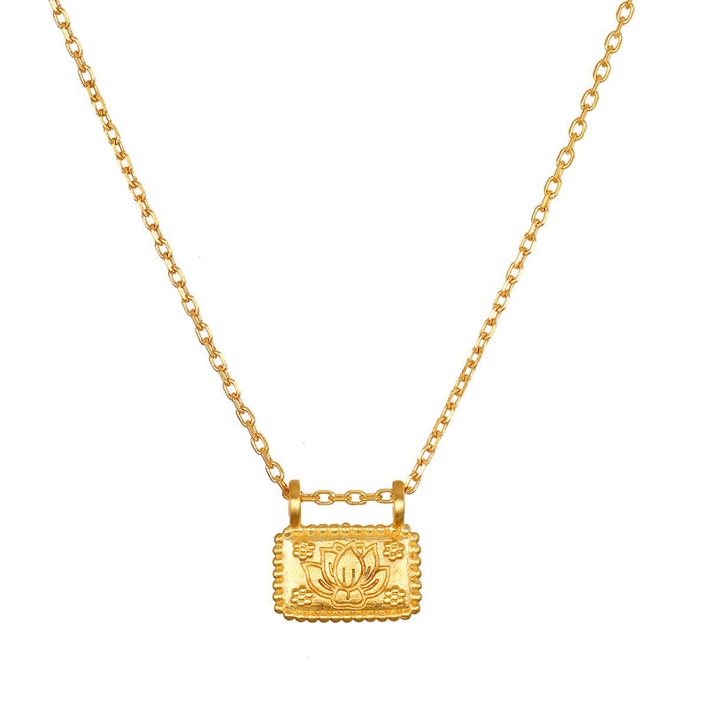 Satya Jewelry - Spring Lotus 2024 - 16” Lotus Plate Necklace