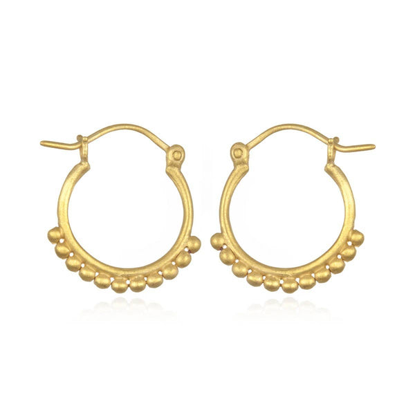 Satya Jewelry - small dot gold hoops earrings