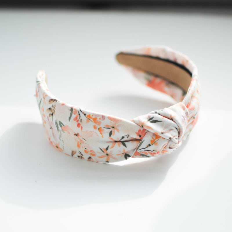 Ronni Blake & Co - Knotted Headband - Spring Orange Spring Floral