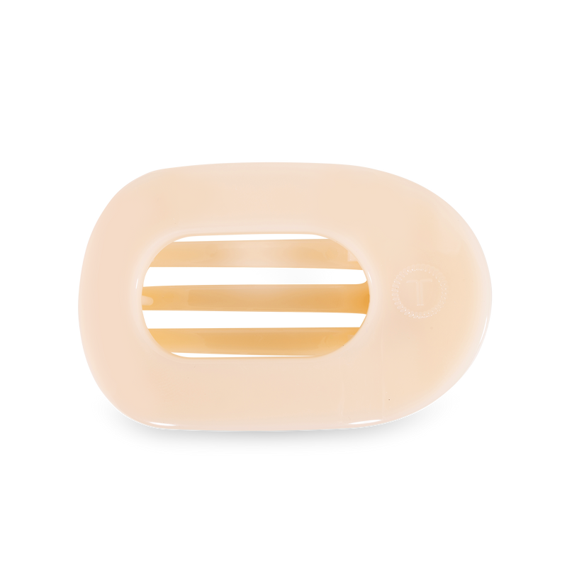Almond Beige Medium Flat Round Clip