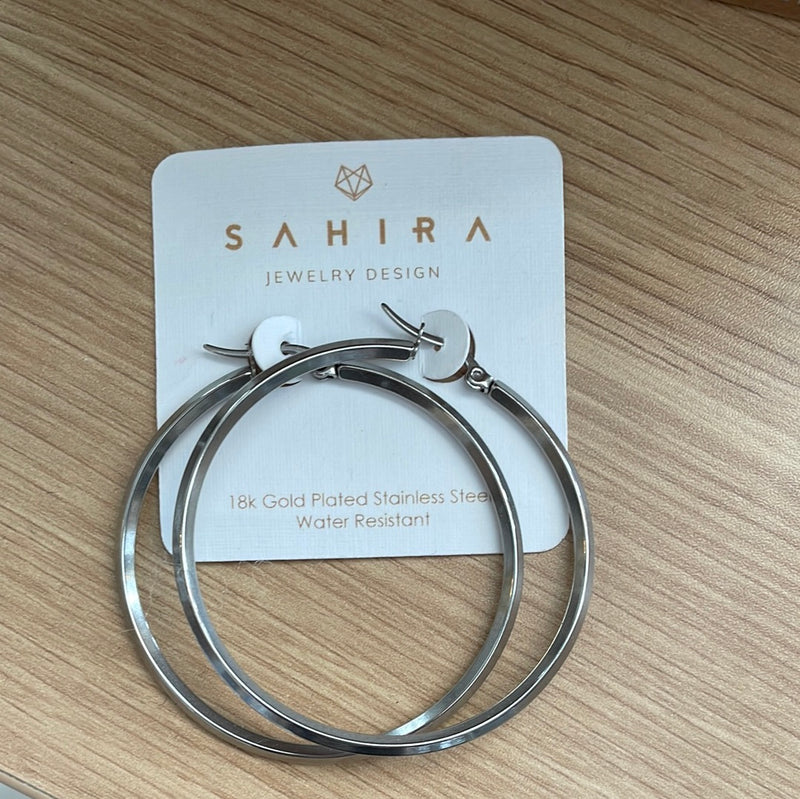 Sahira Jewelry Design-Zoey Hoops Silver