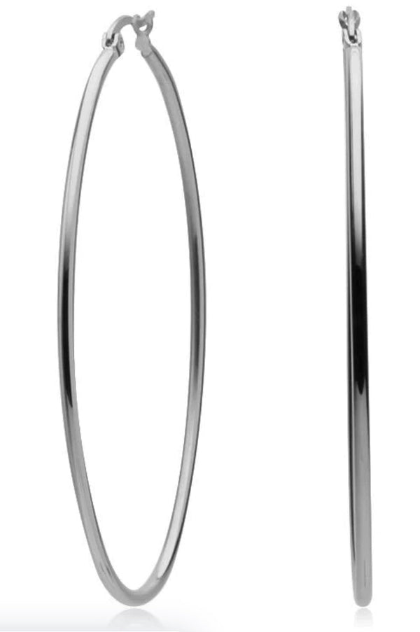 Sahira Jewelry Design-Hula Oval Hoops Silver